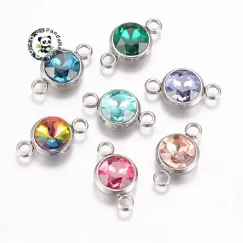 20pcs Glass Links Faceted with 304 Stainless Steel Findings, Flat Round, Mixed Color, 17.5x10x6.5mm, Hole: 2.5mm
20pcs Glass Links Faceted with 304 Stainless Steel Findings, Flat Round, Mixed Color, 17.5x10x6.5mm, Hole: 2.5mm
