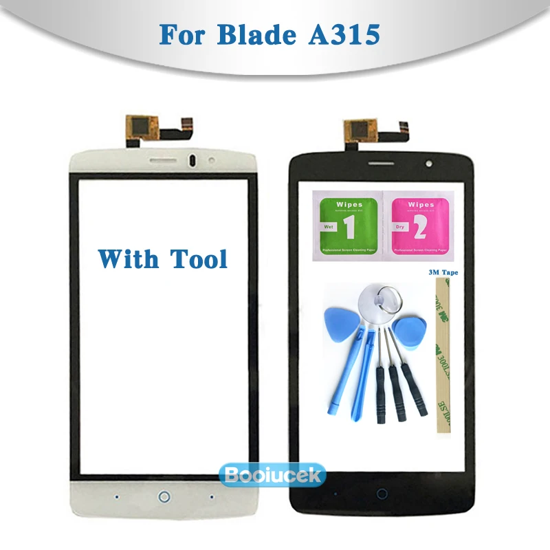Replacement High Quality 5.0" For ZTE Blade A315 Touch Screen Digitizer Sensor Outer Glass Lens Panel Black White | Мобильные