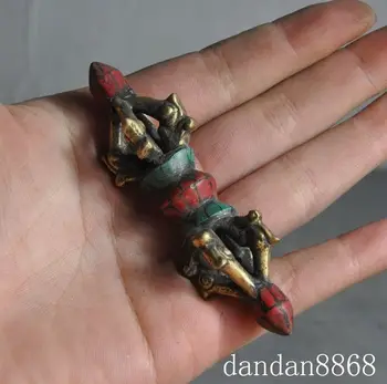 Crafts statue old tibetan Temple bronze Inlay turquoise red Coral Vajra Phurpa Dagger statue halloween
Crafts statue old tibetan Temple bronze Inlay turquoise red Coral Vajra Phurpa Dagger statue halloween