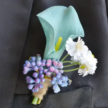 4 pcs/ lot Blue calla lily flower Corsage Groom groomsman Wedding party Man suit men Boutonniere For Groom pin brooch decoration
4 pcs/ lot Blue calla lily flower Corsage Groom groomsman Wedding party Man suit men Boutonniere For Groom pin brooch decoration