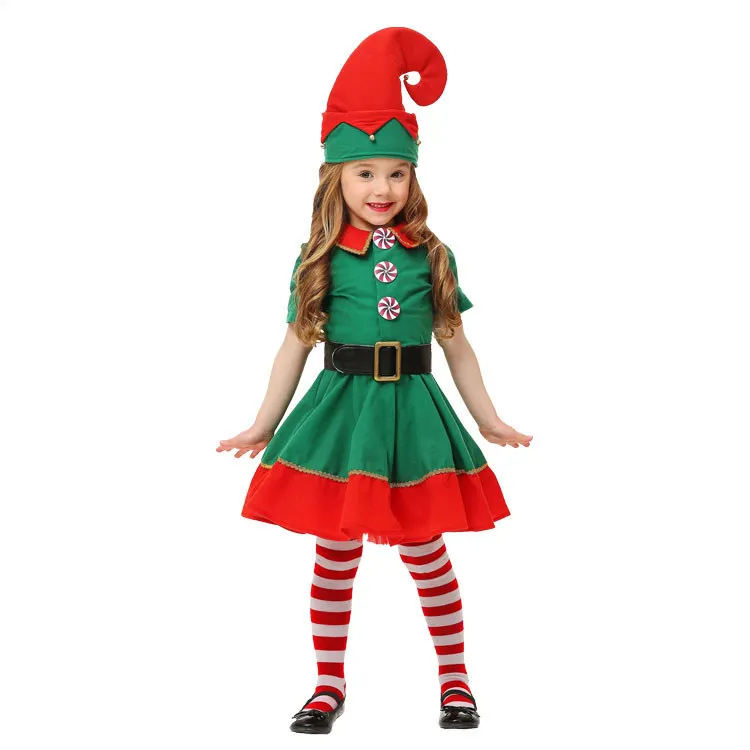 Cosplay&ware Christmas Elves Costumes Women Halloween Costume Long Sleeve Green And Red Girl Elf Dress Kids 15 Cosplay&ware Christmas Elves Costumes Women Halloween Costume Long Sleeve Green And Red Girl Elf Dress Kids -Cosplayware Store