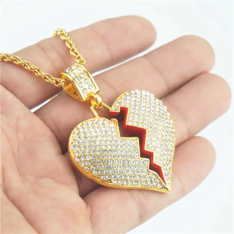 Fashion Broken Heart Pendant Necklace Link Chain Necklace Stainless Steel Couple Necklaces Christ gift
Fashion Broken Heart Pendant Necklace Link Chain Necklace Stainless Steel Couple Necklaces Christ gift