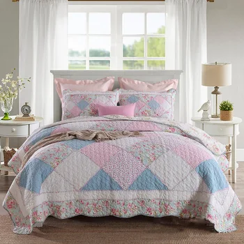 Korean Style Cotton Bedspread Quilt Set 3pcs Coverlets Handmade Patchwork Quilts Bed Cover Pillowcase King Queen Size Blanket
Korean Style Cotton Bedspread Quilt Set 3pcs Coverlets Handmade Patchwork Quilts Bed Cover Pillowcase King Queen Size Blanket