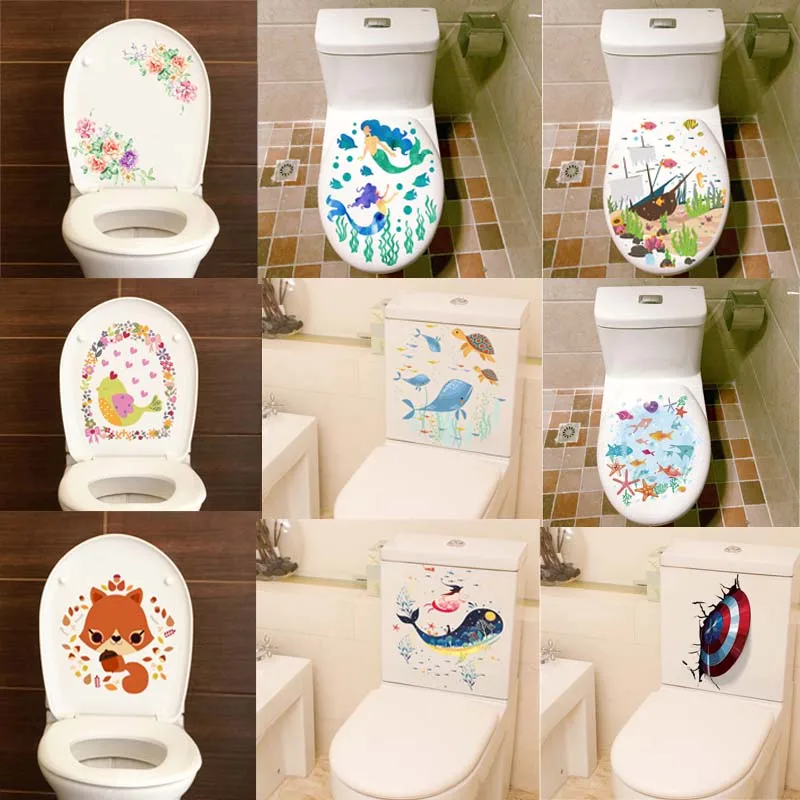 Cartoon Avenger Mermaid Fish Bird Flower Vine Toilet Stickers Home Decoration Underwater Scenery Mural Art Bathroom Room Decals
Cartoon Avenger Mermaid Fish Bird Flower Vine Toilet Stickers Home Decoration Underwater Scenery Mural Art Bathroom Room Decals