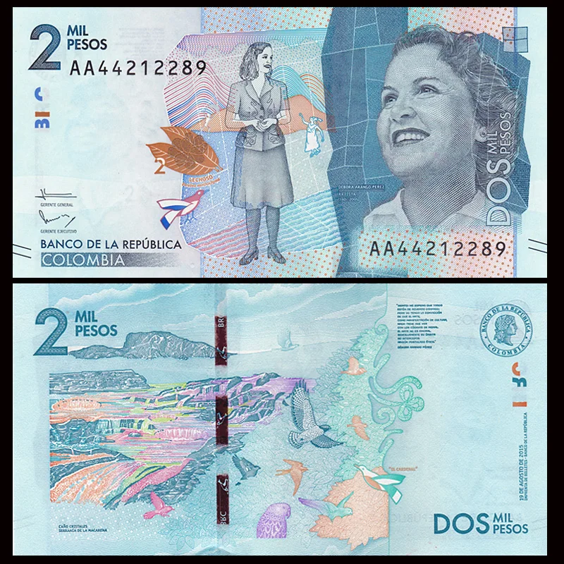 Colombia 2,000 Pesos, 2015(2016), P-NEW, AA prefix, UNC, Uncirculated, Collection, Gift, America, Original Paper Notes
Colombia 2,000 Pesos, 2015(2016), P-NEW, AA prefix, UNC, Uncirculated, Collection, Gift, America, Original Paper Notes