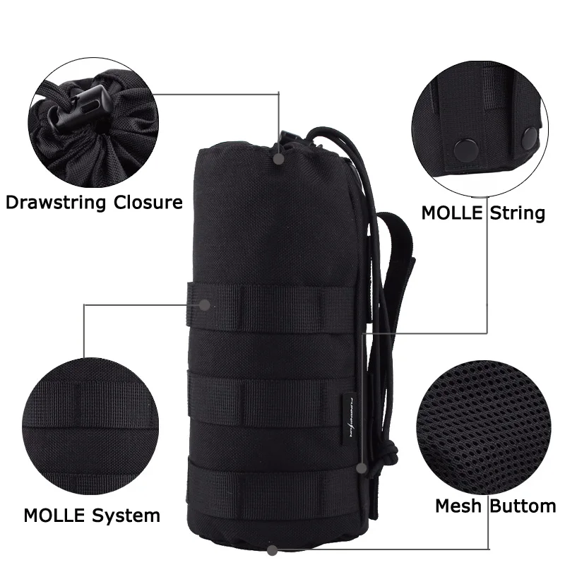 1000D Tactical Water Bottle Pouch Military Molle System Bottle Bag for Backpack Vest Survival Travel Camping Cycling Holder Kits
1000D Tactical Water Bottle Pouch Military Molle System Bottle Bag for Backpack Vest Survival Travel Camping Cycling Holder Kits