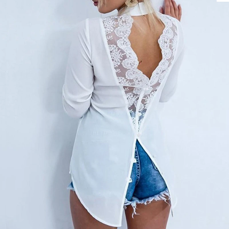 Fashion Woman Blouses 2019 Elegant Lace Backless Button Womens Tops and Blouses Feminine Blouses White Shirt for Women Tunic
Fashion Woman Blouses 2019 Elegant Lace Backless Button Womens Tops and Blouses Feminine Blouses White Shirt for Women Tunic
