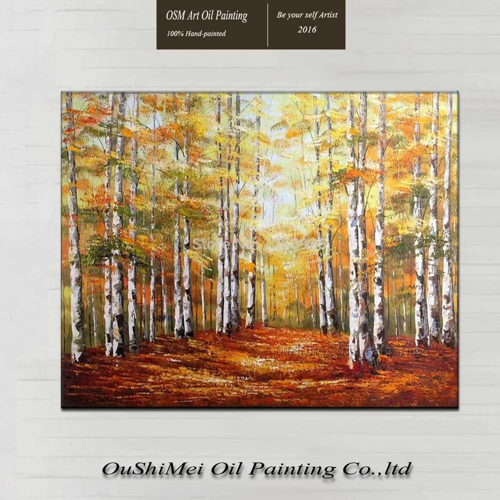 Famous Artists Hand Painted Birch Forest Oil Painting on Canvas for Home Hotel Caffe Office Wall Decoration
Famous Artists Hand Painted Birch Forest Oil Painting on Canvas for Home Hotel Caffe Office Wall Decoration