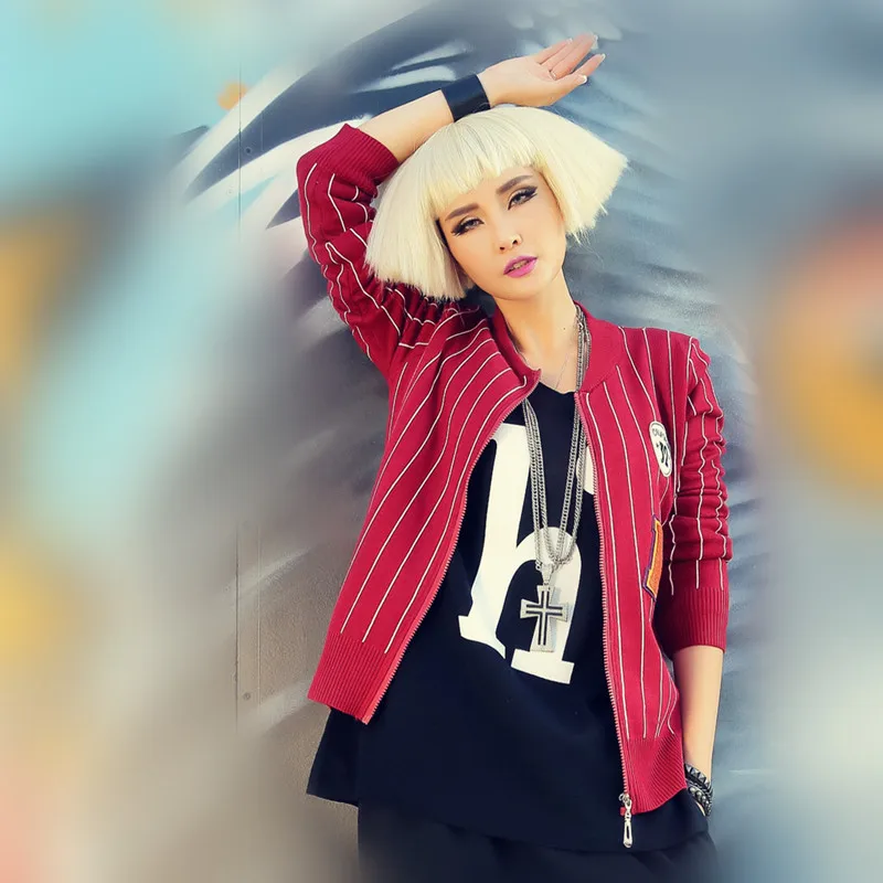 Just.be.never women red black white stripe coat Cardigans Zipper long sleeve autumn winter casual tops Plus Size novelty product
Just.be.never women red black white stripe coat Cardigans Zipper long sleeve autumn winter casual tops Plus Size novelty product