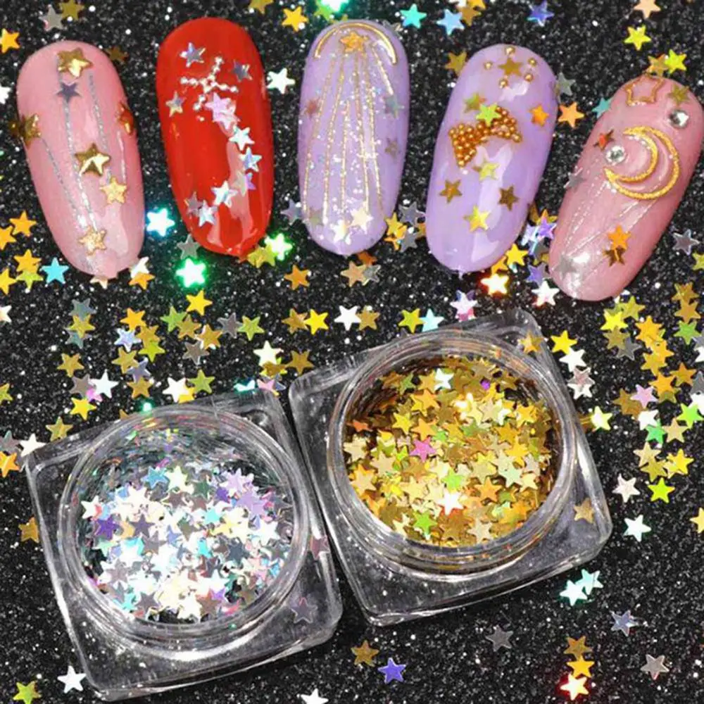 Shinning Nail Glitter star Sequins gold Silver Nail Art Flakes Powder Manicure Decorations Nail Paillette DIY
Shinning Nail Glitter star Sequins gold Silver Nail Art Flakes Powder Manicure Decorations Nail Paillette DIY