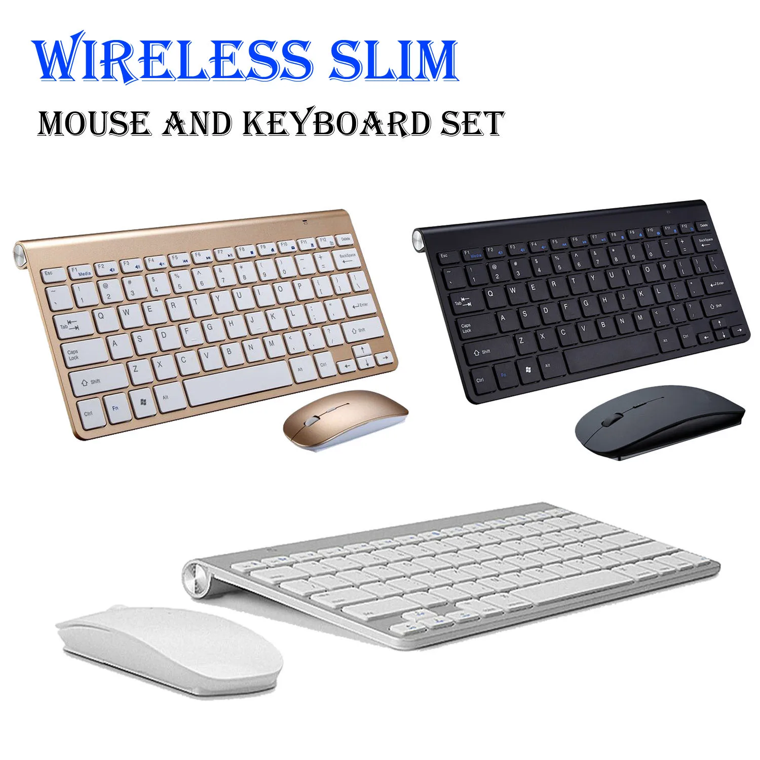 Wireless Keyboard Mouse set Slim Wireless Mini Optical Mouse For Latptop Desktop PC Gaming Computer US
Wireless Keyboard Mouse set Slim Wireless Mini Optical Mouse For Latptop Desktop PC Gaming Computer US