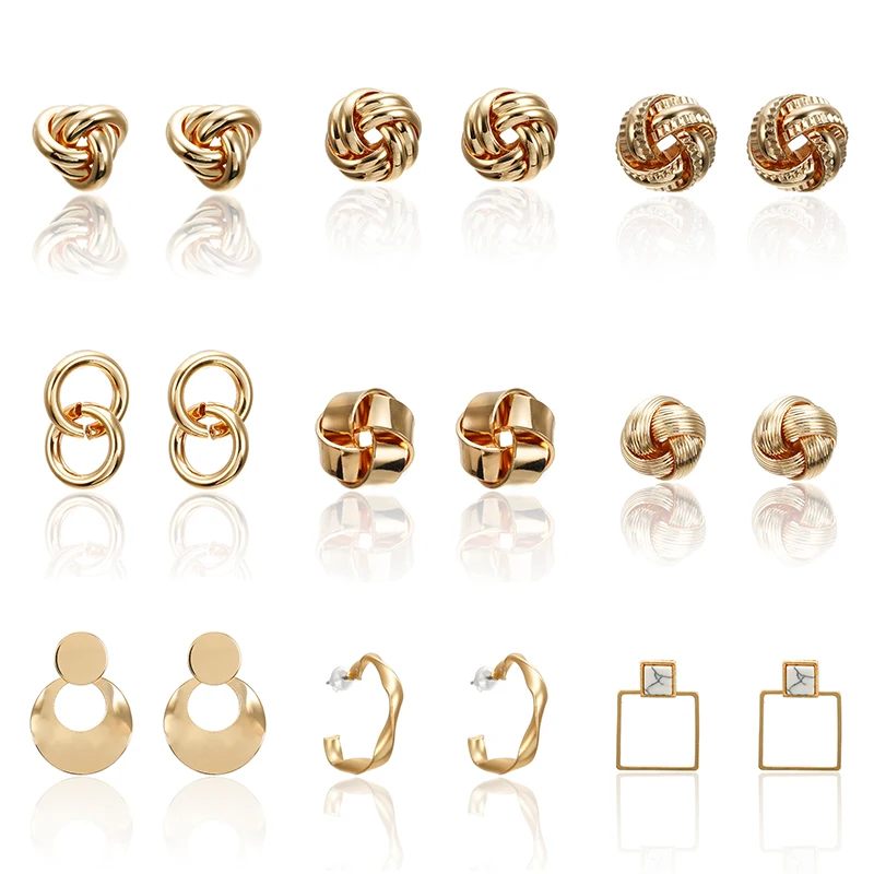 Trendy Gold Color Indented Stud Earrings Fashion Jewelry Women Earrings Wedding Party Gifts Female Accessories Good Quality
Trendy Gold Color Indented Stud Earrings Fashion Jewelry Women Earrings Wedding Party Gifts Female Accessories Good Quality