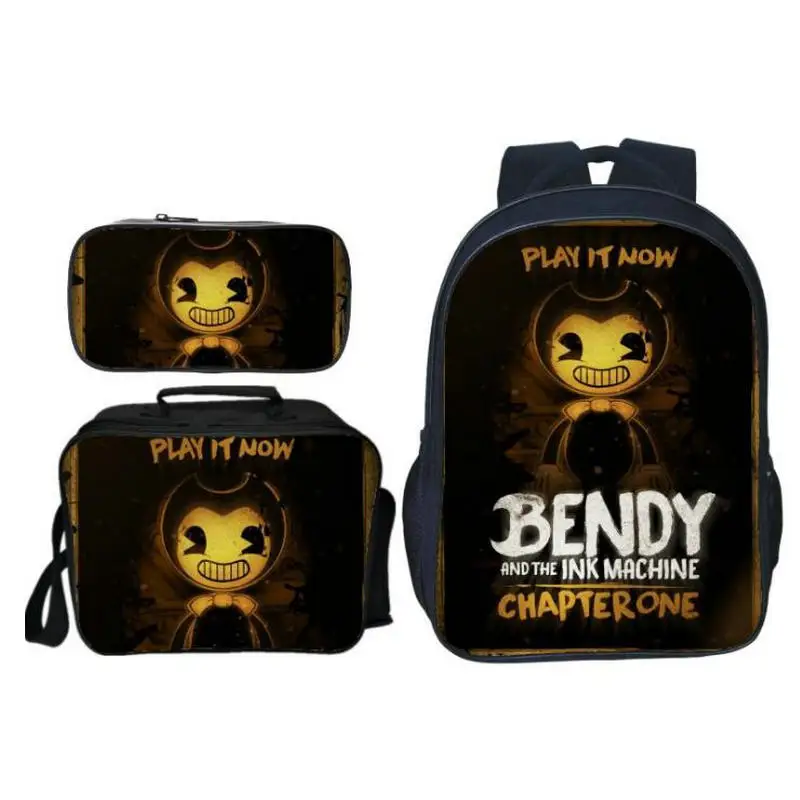 2019 New Cartoon Game Bendy and The Ink Kids Baby School Bags for Children Backpacks Boys Schoolbag 3Pcs/Set Girls Bookbag
2019 New Cartoon Game Bendy and The Ink Kids Baby School Bags for Children Backpacks Boys Schoolbag 3Pcs/Set Girls Bookbag