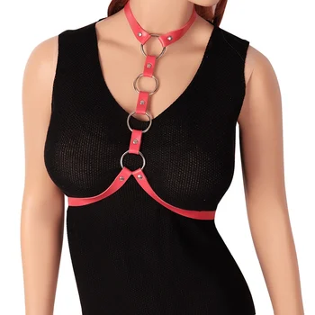 Rose Red Leather Harness Cage Bra O-ring Lingerie Belt Fetish Women Punk Gothic Body Bondage Crop Tops Harness Bra Cosplay Rave
Rose Red Leather Harness Cage Bra O-ring Lingerie Belt Fetish Women Punk Gothic Body Bondage Crop Tops Harness Bra Cosplay Rave