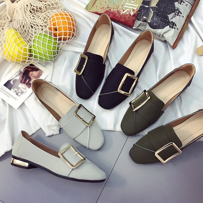 Spring Single Shoes Women Shoes Low To Help Korean Version of Breathable Comfortable Low-heeled Casual Square Buckle Flat Shoes
Spring Single Shoes Women Shoes Low To Help Korean Version of Breathable Comfortable Low-heeled Casual Square Buckle Flat Shoes
