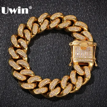 UWIN 20mm Hiphop Bracelets Men Women Stainless Steel Full Bling Bling Cubic Zirconia Miami Cuban Link Bracelet Fashion Jewelry
UWIN 20mm Hiphop Bracelets Men Women Stainless Steel Full Bling Bling Cubic Zirconia Miami Cuban Link Bracelet Fashion Jewelry