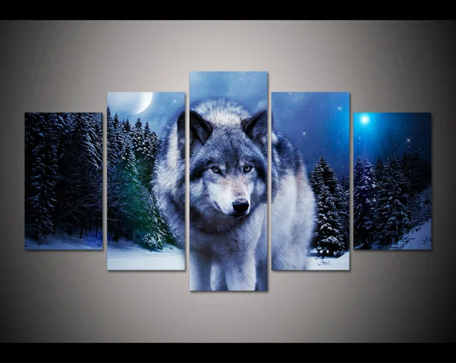 HD с принтом волк обновления снег животных Картина на холсте Уолл печать Home Decor Wall