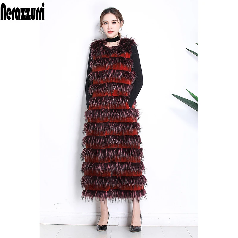 Nerazzurri Faux fur vest women plus size 2019 winter warm fashion striped long fox fur gielt furry sleeveless jacket 5xl 6xl 7xl
Nerazzurri Faux fur vest women plus size 2019 winter warm fashion striped long fox fur gielt furry sleeveless jacket 5xl 6xl 7xl