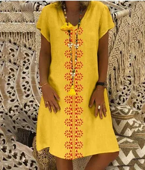 Women Plus Size Boho Print Dress 2019 Summer Party Dress Short Sleeve V Neck Feminino Vestidos Large size Casual Knee Dress
Women Plus Size Boho Print Dress 2019 Summer Party Dress Short Sleeve V Neck Feminino Vestidos Large size Casual Knee Dress