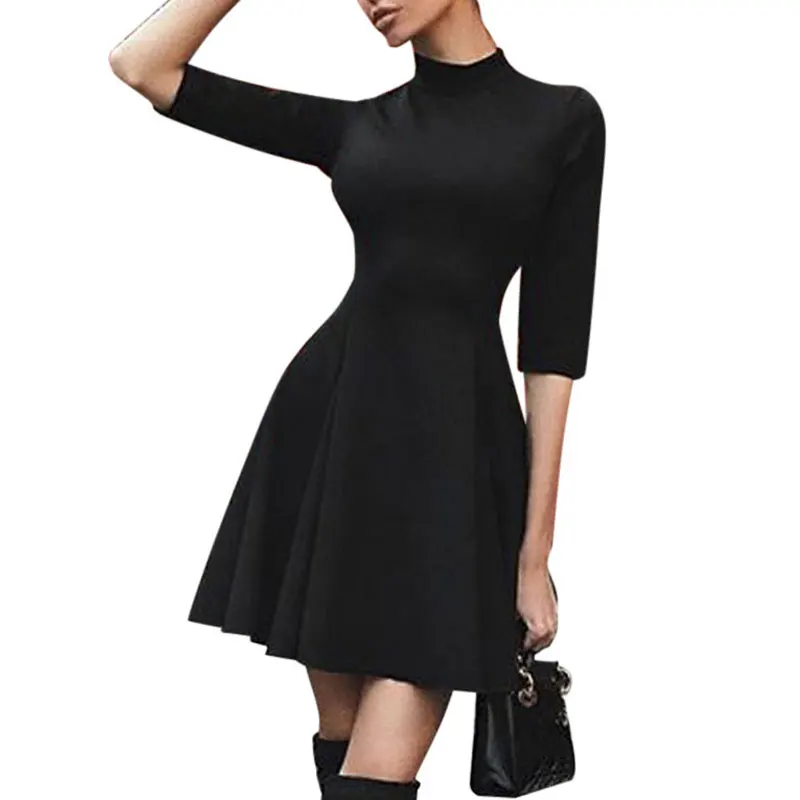 Vintage Ladies Solid Color Round Neck Sleeve Slim Fit Waist Dress O Collar Party Ladies Casual Dress Half Sleeve Dress Party Dre
Vintage Ladies Solid Color Round Neck Sleeve Slim Fit Waist Dress O Collar Party Ladies Casual Dress Half Sleeve Dress Party Dre