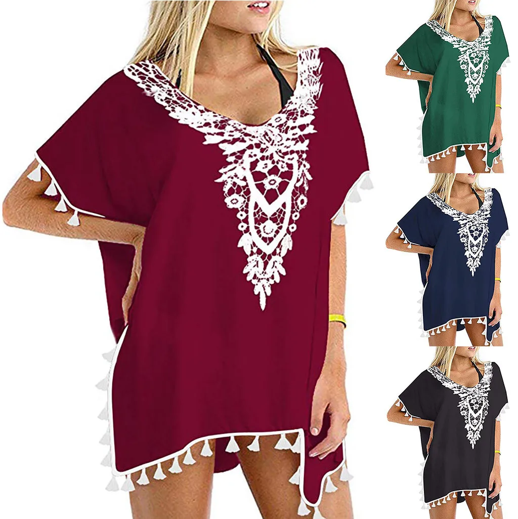 CHAMSGEND Summer Women's beach skirt bikini blouse seaside holiday sunscreen shirt solid color fashion casual loose dress
CHAMSGEND Summer Women's beach skirt bikini blouse seaside holiday sunscreen shirt solid color fashion casual loose dress