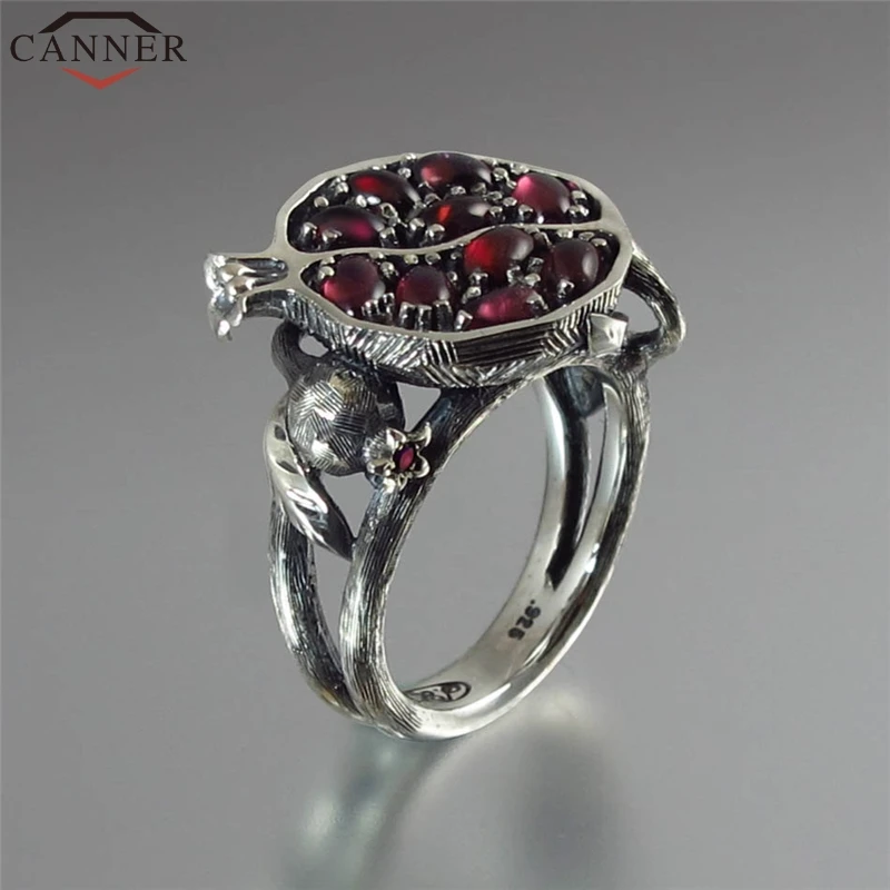 CANNER Vintage Red Garnet Rings for Women/Men Rings Silver/Gold Pomegranate Stone Ring Statement Jewelry anillos mujer bague H55
CANNER Vintage Red Garnet Rings for Women/Men Rings Silver/Gold Pomegranate Stone Ring Statement Jewelry anillos mujer bague H55