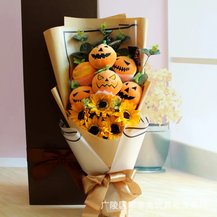 Halloween gift gift flower plush bouquets of pumpkin head cartoon dolls sunflower children plush doll bouquet
Halloween gift gift flower plush bouquets of pumpkin head cartoon dolls sunflower children plush doll bouquet