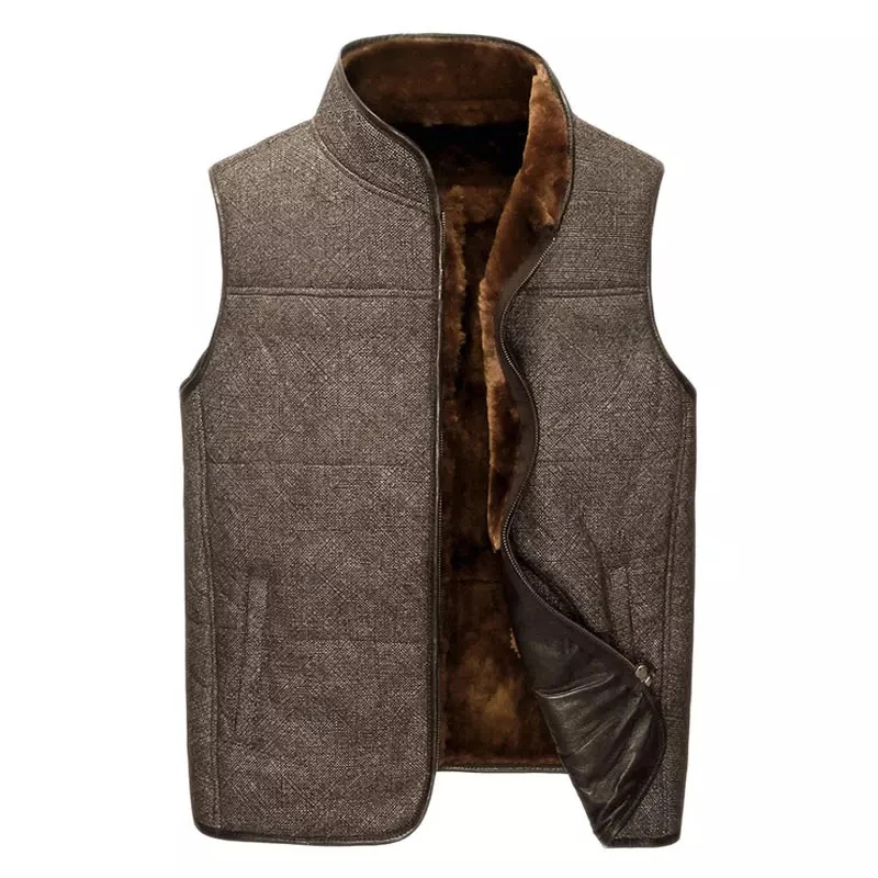 Leather suede men genuine sheepskin vest men fur vest cashmere fur sheep wool liner natural fur jacket male NPI 60627A
Leather suede men genuine sheepskin vest men fur vest cashmere fur sheep wool liner natural fur jacket male NPI 60627A