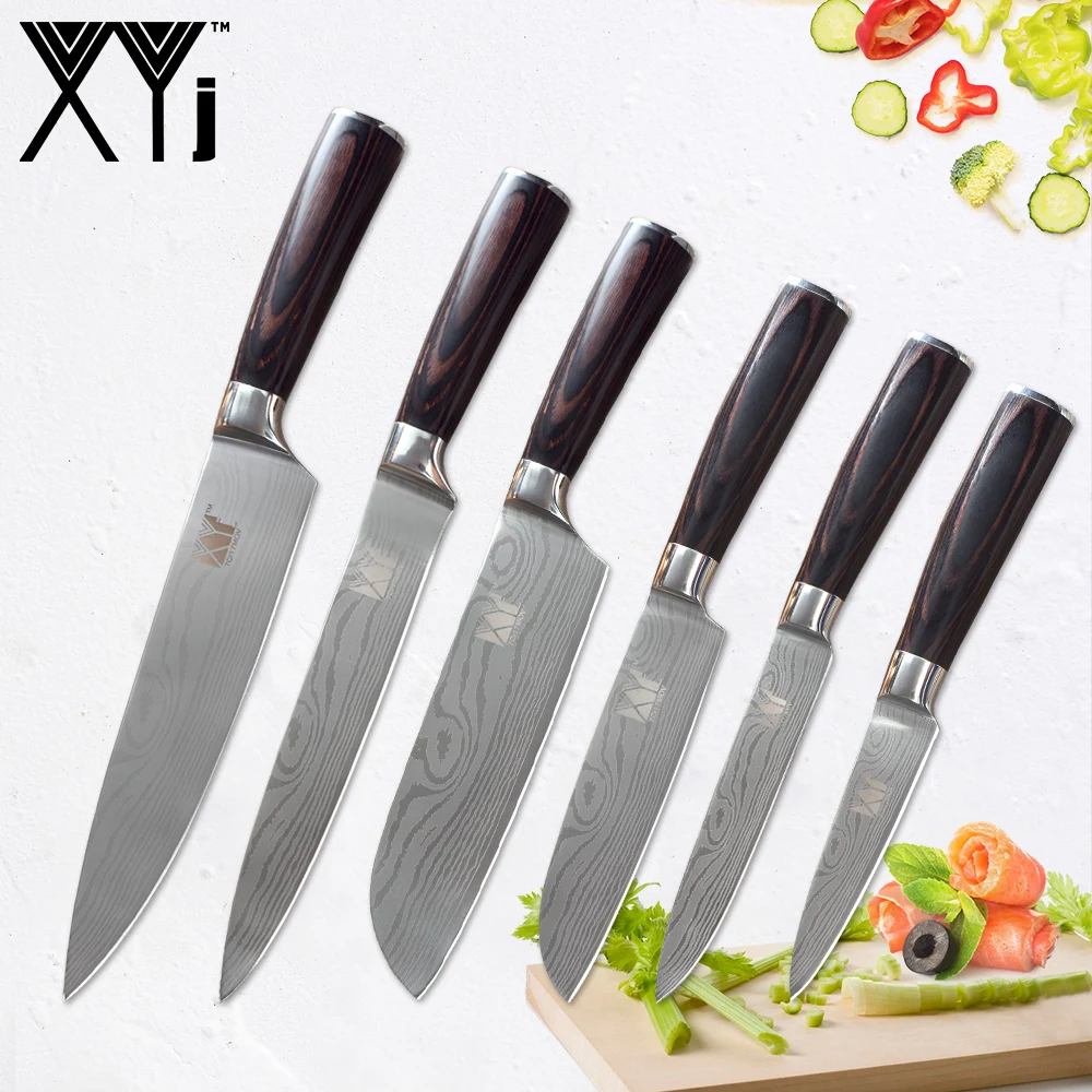 XYj Damascus Veins Stainless Steel Kitchen Cooking Knife Set Chef Slicing Santoku Utility Fruit Kitchen Knife Accessories Tools
XYj Damascus Veins Stainless Steel Kitchen Cooking Knife Set Chef Slicing Santoku Utility Fruit Kitchen Knife Accessories Tools