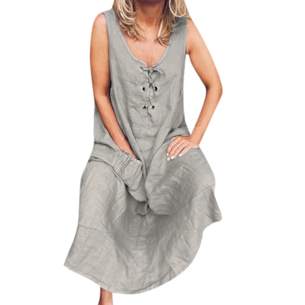 2019 MAXIORILL New Women Casual Solid Sleeveless Loose Pocket Maxi Dress Round Neck Bandage Dress платье Wholesale y3
2019 MAXIORILL New Women Casual Solid Sleeveless Loose Pocket Maxi Dress Round Neck Bandage Dress платье Wholesale y3