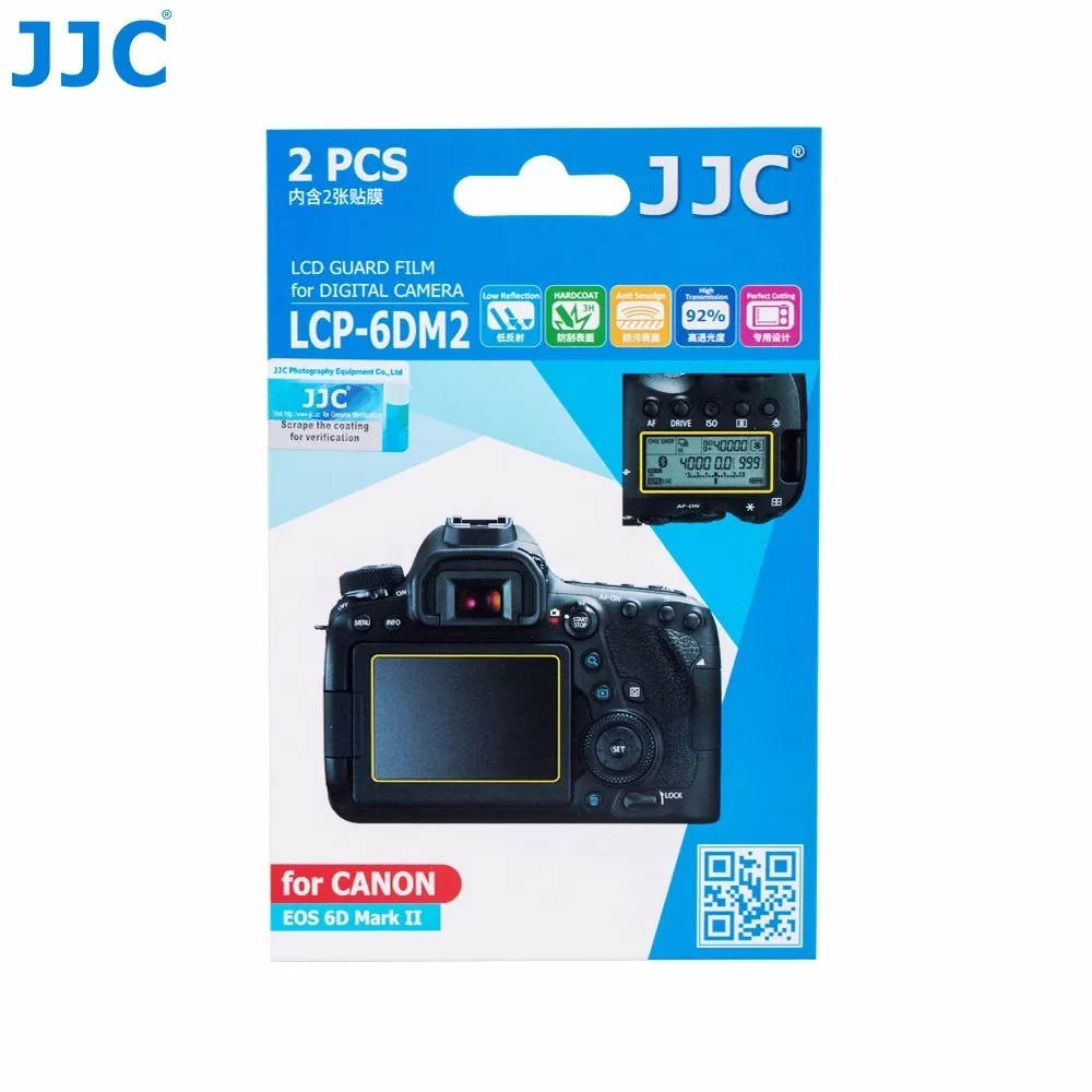 JJC LCP-6DM2 LCD Guard Film 2kits Monitor Screen Protector for Canon EOS 6D Mark II/6DM2 PET 3 H Display Protection
JJC LCP-6DM2 LCD Guard Film 2kits Monitor Screen Protector for Canon EOS 6D Mark II/6DM2 PET 3 H Display Protection