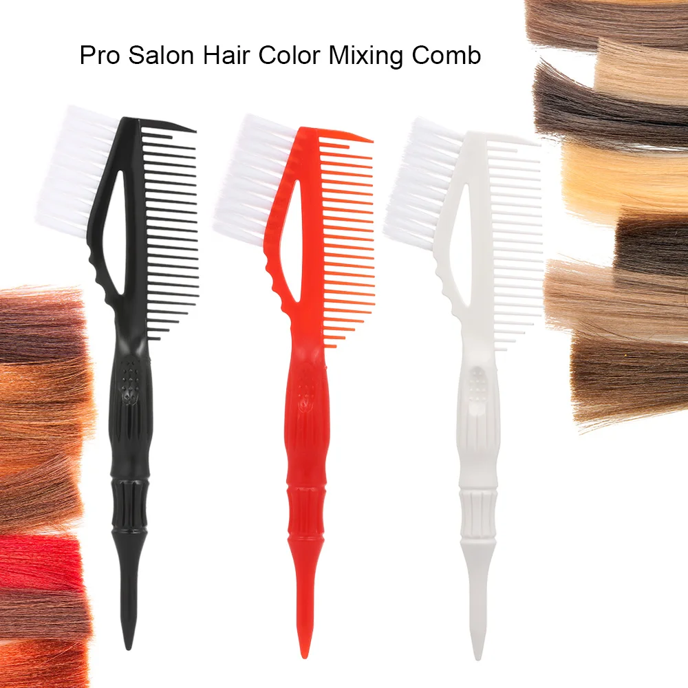 

Pro Salon Hair Comb Color Mixing Comb with Brush Plastic Tint Dye Coloring Perm Hairstyle Barber Hairdressing Styling Tool