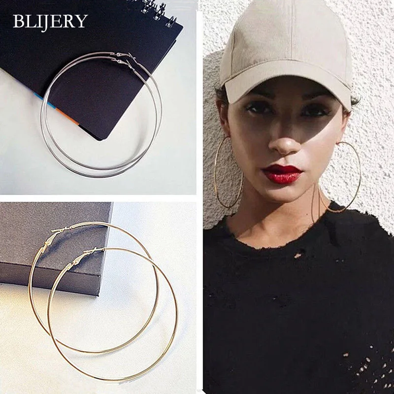 BLIJERY Sexy 80-100MM Big Hoop Earrings Fashion Exaggerated Smooth Circle Earrings for Women Girls Punk Jewelry Party Gifts
BLIJERY Sexy 80-100MM Big Hoop Earrings Fashion Exaggerated Smooth Circle Earrings for Women Girls Punk Jewelry Party Gifts