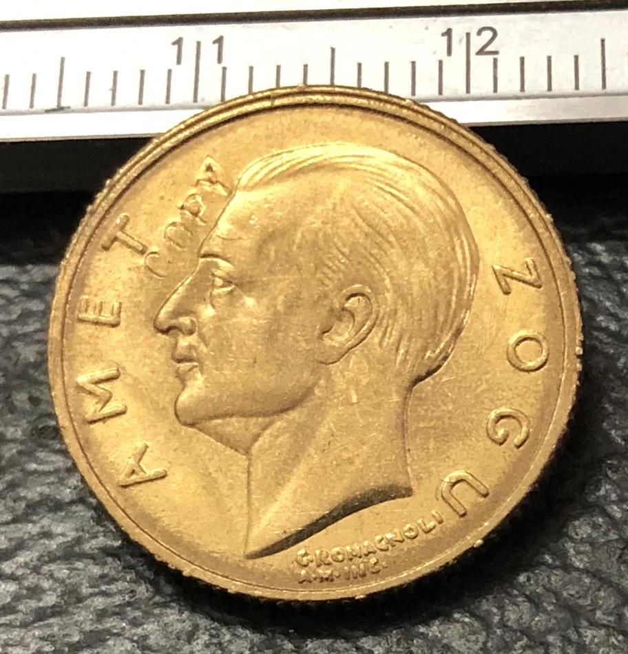 1927 Albania 10 Franga Ari-Zog Gold Coin Copy
1927 Albania 10 Franga Ari-Zog Gold Coin Copy