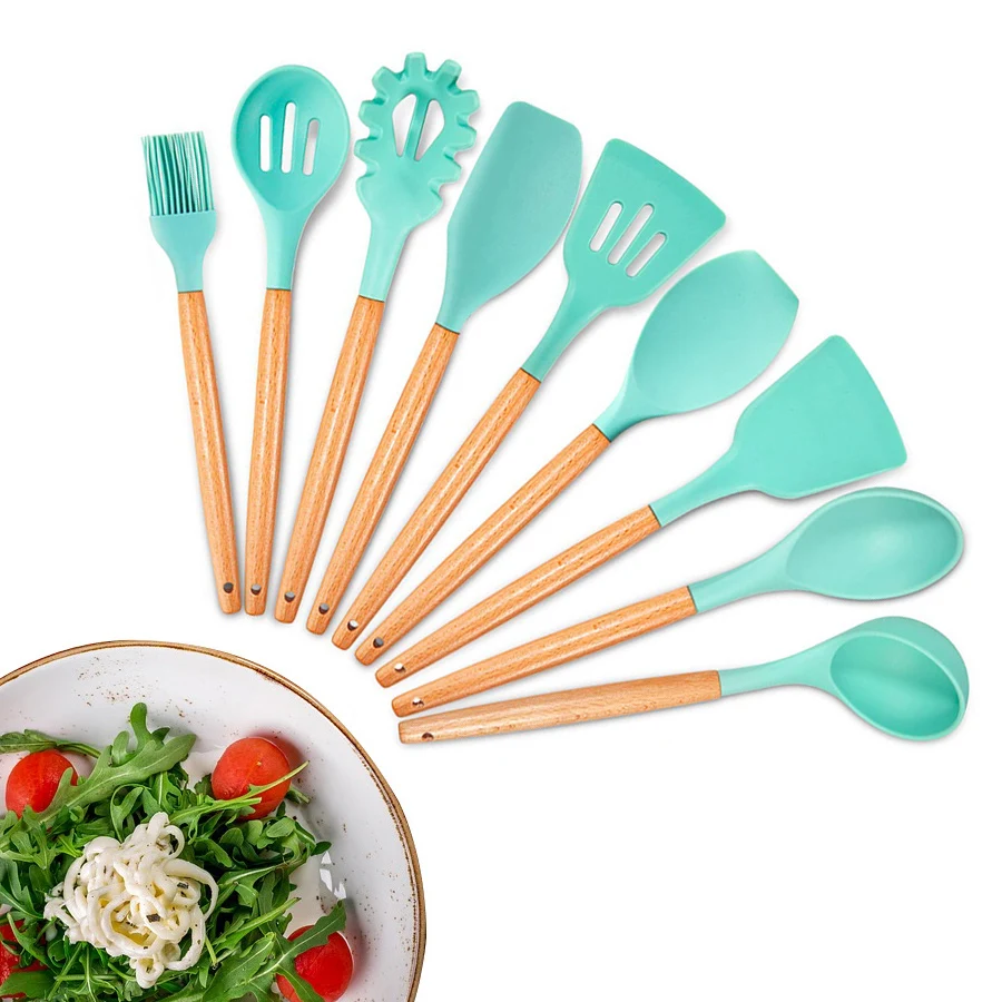Silicone Kitchen Utensils Cooking Utensils Set -Wood Handles for Nonstick Cookware-Non Toxic- Heat Resistant - Kitchen Gadgets
Silicone Kitchen Utensils Cooking Utensils Set -Wood Handles for Nonstick Cookware-Non Toxic- Heat Resistant - Kitchen Gadgets