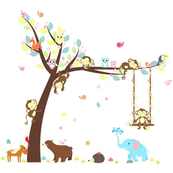 NICEXMAS Cartoon Cute Animals Zoo Monkey Tree Wall Stickers Adhesive Wallpaper for Background Bedroom Living Room Home Decor
NICEXMAS Cartoon Cute Animals Zoo Monkey Tree Wall Stickers Adhesive Wallpaper for Background Bedroom Living Room Home Decor