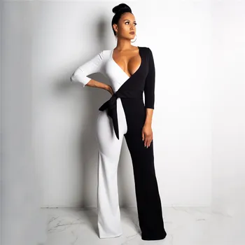 2019 Summer Women Sexy Deep V Neck Jumpsuits Overalls Fashion Color Contrast Patchwork Bodysuits Rompers Elegant Wide Leg Pants
2019 Summer Women Sexy Deep V Neck Jumpsuits Overalls Fashion Color Contrast Patchwork Bodysuits Rompers Elegant Wide Leg Pants