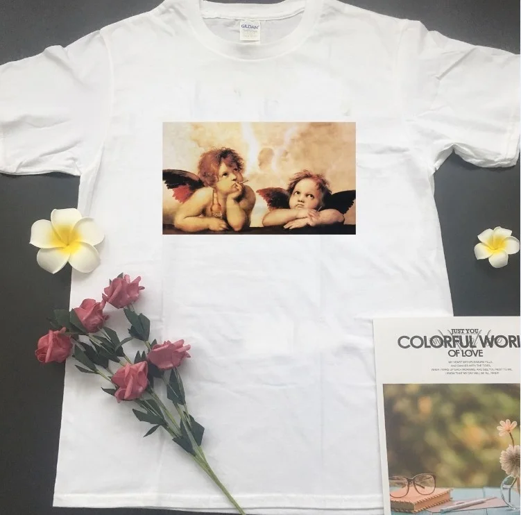 starqueen HJN 1pcs Raphael Angels Tshirt Funny Baby Angels Printed Women Tshirt Cherub Smoking Funny Tees Summer Top
starqueen HJN 1pcs Raphael Angels Tshirt Funny Baby Angels Printed Women Tshirt Cherub Smoking Funny Tees Summer Top