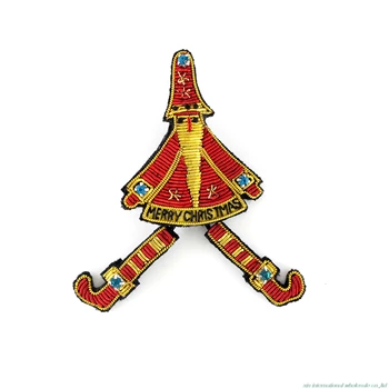 Handmade embroidery of high grade metal wire pride new style The foot can move Santa Claus rozet Fashion clothes badge 
Handmade embroidery of high grade metal wire pride new style The foot can move Santa Claus rozet Fashion clothes badge