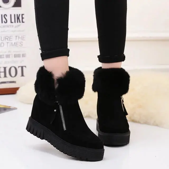 New Autumn Winter boots woman height increasing shoes women fashion faux fur zip ankle boots female shoes botas mujer 2018
New Autumn Winter boots woman height increasing shoes women fashion faux fur zip ankle boots female shoes botas mujer 2018