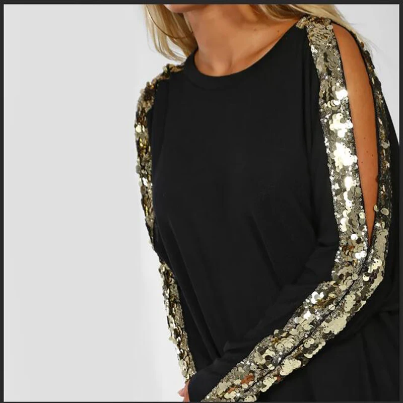 Shikoroleva T Shirts For Women 2019 Side Gold Glitter Sequins Long Sleeve Op Tees Plus Size 2xl Xl S Black Navy Red Ropas Ladies
Shikoroleva T Shirts For Women 2019 Side Gold Glitter Sequins Long Sleeve Op Tees Plus Size 2xl Xl S Black Navy Red Ropas Ladies