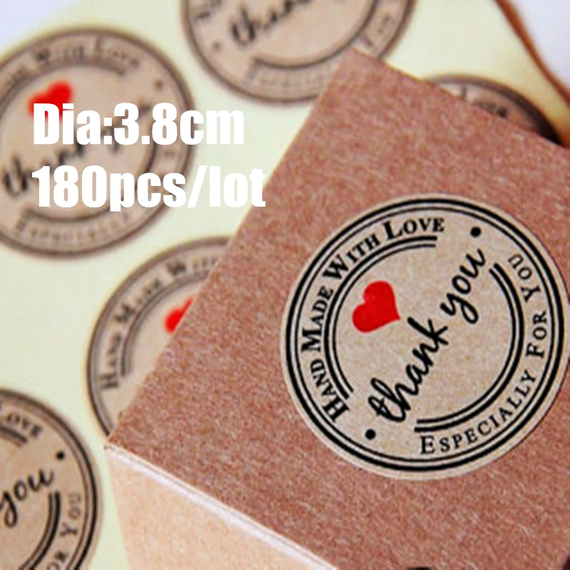180pcs/lot 38*38mm Round Thank you Hand Made Stickers Kraft Label Sticker DIY For Gift Cake Baking Sealing Sticker etiqueta
180pcs/lot 38*38mm Round Thank you Hand Made Stickers Kraft Label Sticker DIY For Gift Cake Baking Sealing Sticker etiqueta