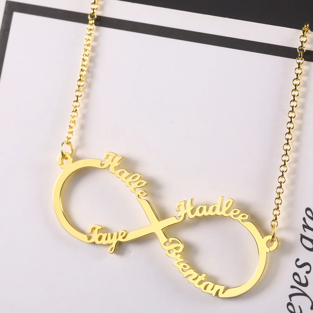 Stainless Steel Infinity Personalized Name Necklace Women Namenecklaces & Pendant Custom Four Name Necklace Family Gift Dropshipping
Stainless Steel Infinity Personalized Name Necklace Women Namenecklaces & Pendant Custom Four Name Necklace Family Gift Dropshipping