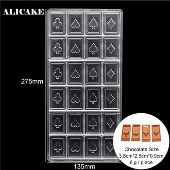 3D Polycarbonate Chocolate Mold Playing Cards Chocolate Form Baking Pastry Bakery Dessert Cake Decorating Tools Bakeware Molds
3D Polycarbonate Chocolate Mold Playing Cards Chocolate Form Baking Pastry Bakery Dessert Cake Decorating Tools Bakeware Molds