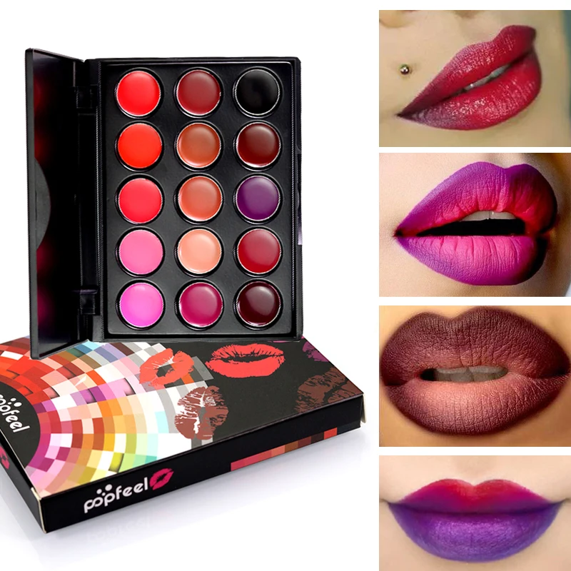 POPFEEL Hot Lipstick Matte Palette Brand Waterproof Batons Maquiagem 15colors Sexy Red Black Brown Matte Liquid Lipstick
POPFEEL Hot Lipstick Matte Palette Brand Waterproof Batons Maquiagem 15colors Sexy Red Black Brown Matte Liquid Lipstick