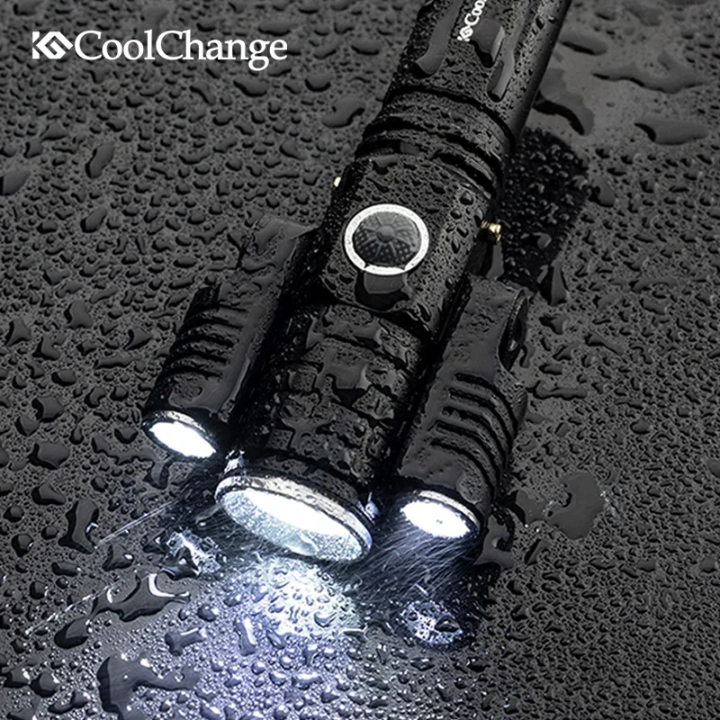 

CoolChange Bicycle Light USB Charging Waterproof Cycling Warning Flashlights 3 Headlights Handlebar Bike Front Light