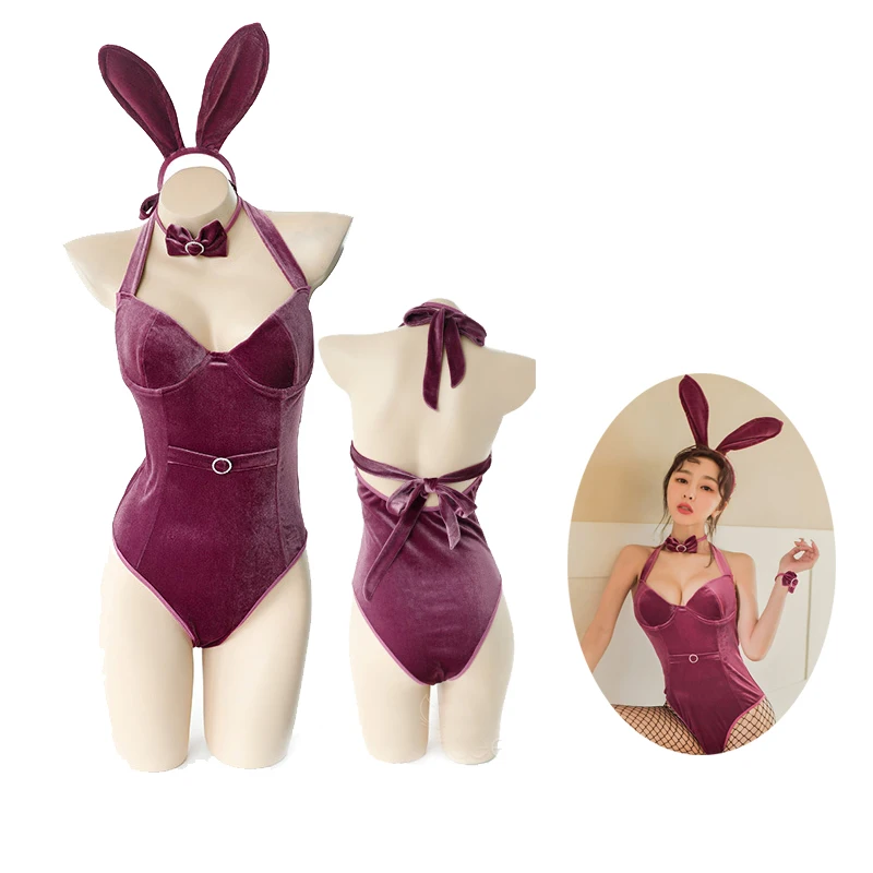 Dreamy Purple Velvet Rabbit Bunny Girl Babydoll Sexy Uniform Bodysuit Erotic Lingerie Cosplay Costumes Clubwear Party Wear 5PCS
Dreamy Purple Velvet Rabbit Bunny Girl Babydoll Sexy Uniform Bodysuit Erotic Lingerie Cosplay Costumes Clubwear Party Wear 5PCS