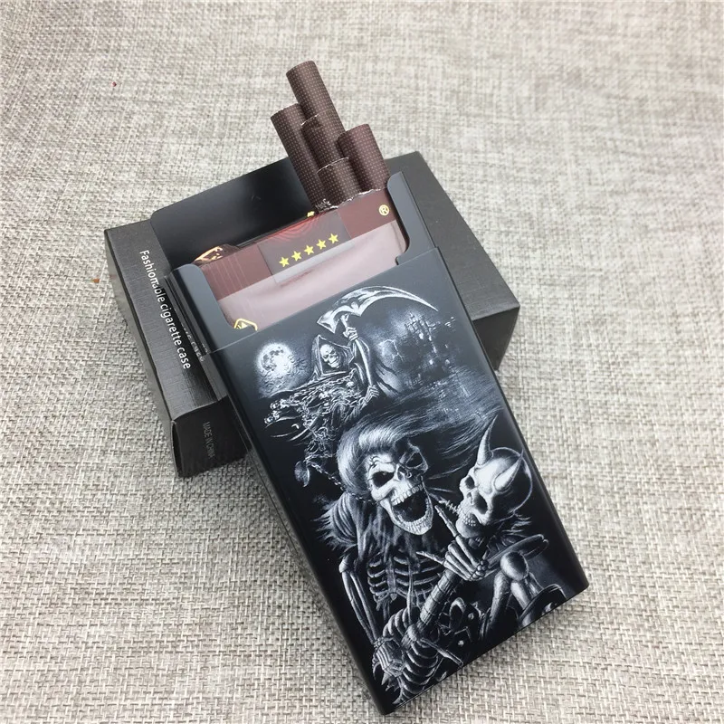 

LF045 Personalized King Death Guitarist Aluminium Alloy Fashion Beauty Cigarette Case Laser Carved Will Not Fade Cigarette Box