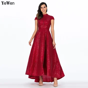 2020 Wine Red Long Evening Dresses Ankle-Length Short Sleeves Glitter Gorgeous vestido de noiva special occasion dress YM20024
2020 Wine Red Long Evening Dresses Ankle-Length Short Sleeves Glitter Gorgeous vestido de noiva special occasion dress YM20024