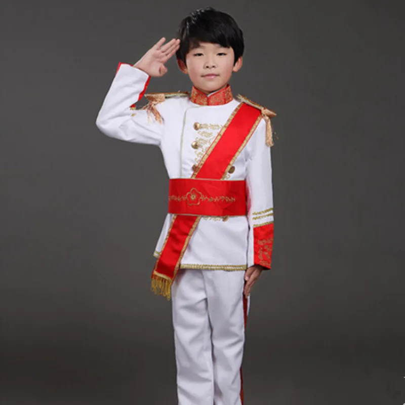 white royal clothing royal kids clothing royal prince costume royal uniform costume for boys halloween cosplay